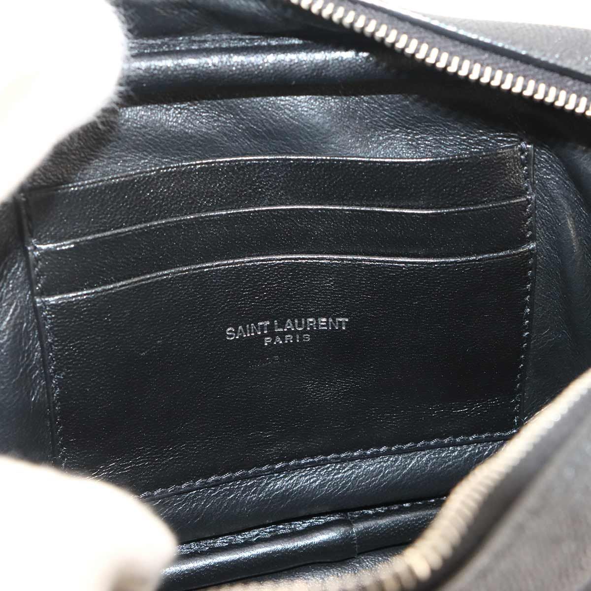 Saint Laurent Chain Shoulder Bag Leather Black — view 8