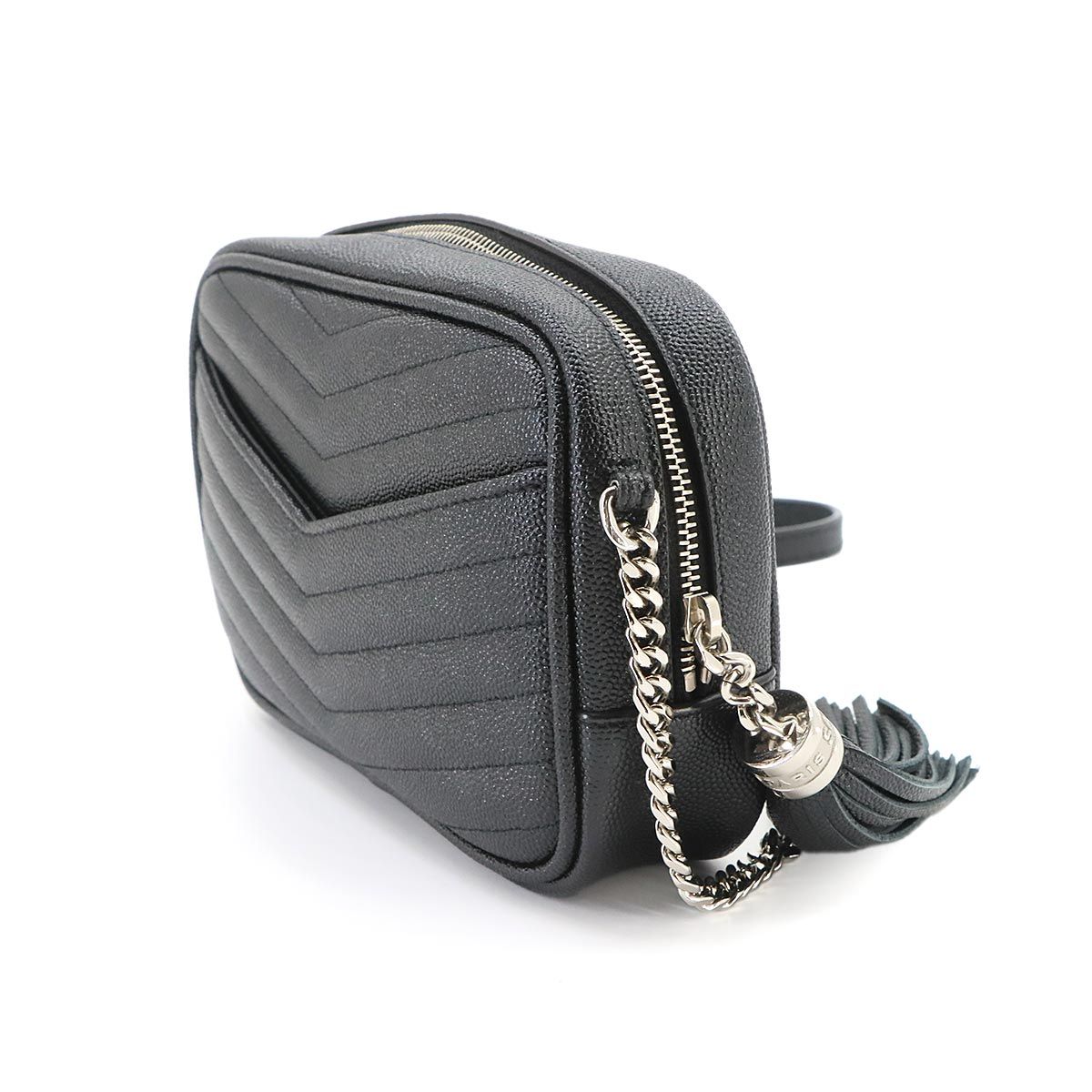 Saint Laurent Chain Shoulder Bag Leather Black — view 4