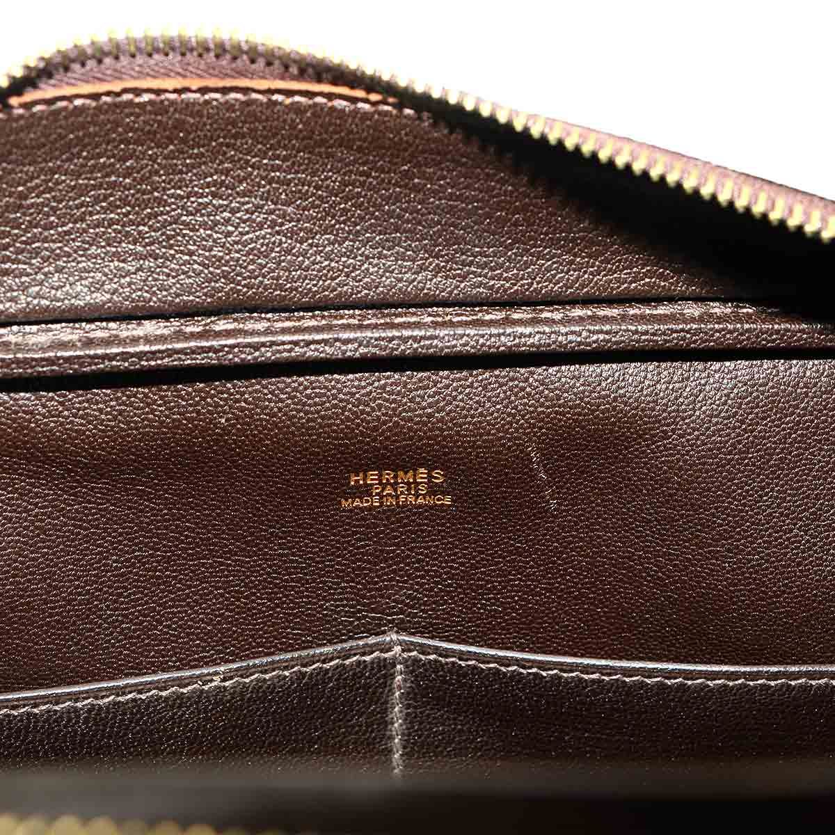 Hermes Plume 32 Hand Bag Box Calf Ebene Gold — view 7