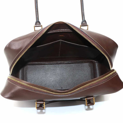 Hermes Plume 32 Hand Bag Box Calf Ebene Gold — view 6