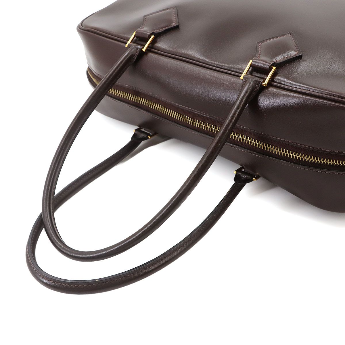 Hermes Plume 32 Hand Bag Box Calf Ebene Gold — view 5