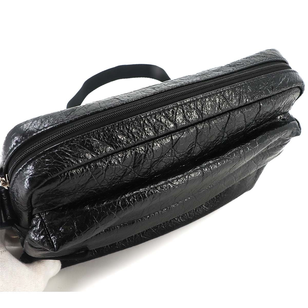 Balenciaga Explorer Camera Bag Leather Black Silver — view 8