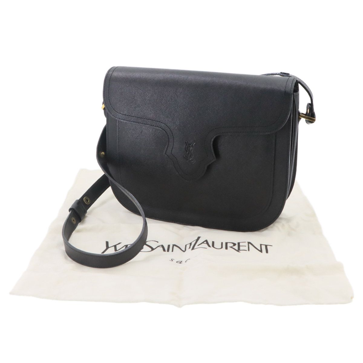 Saint Laurent Eve Shoulder Bag Leather Black Gold — view 2