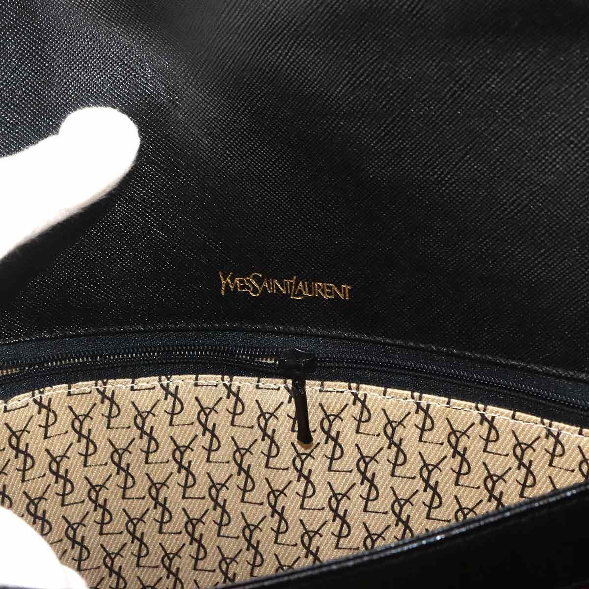 Saint Laurent Eve Shoulder Bag Leather Black Gold — view 7