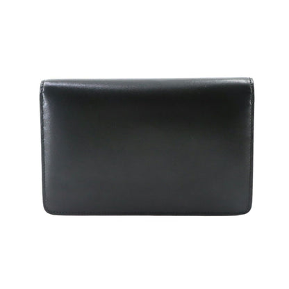 Celine Triomphe Chain Wallet Leather Black Gold Shoulder — view 2