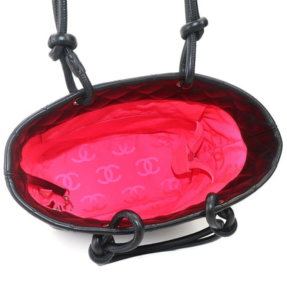 Chanel Cambon Line Tote Leather Enamel Black Silver — view 7