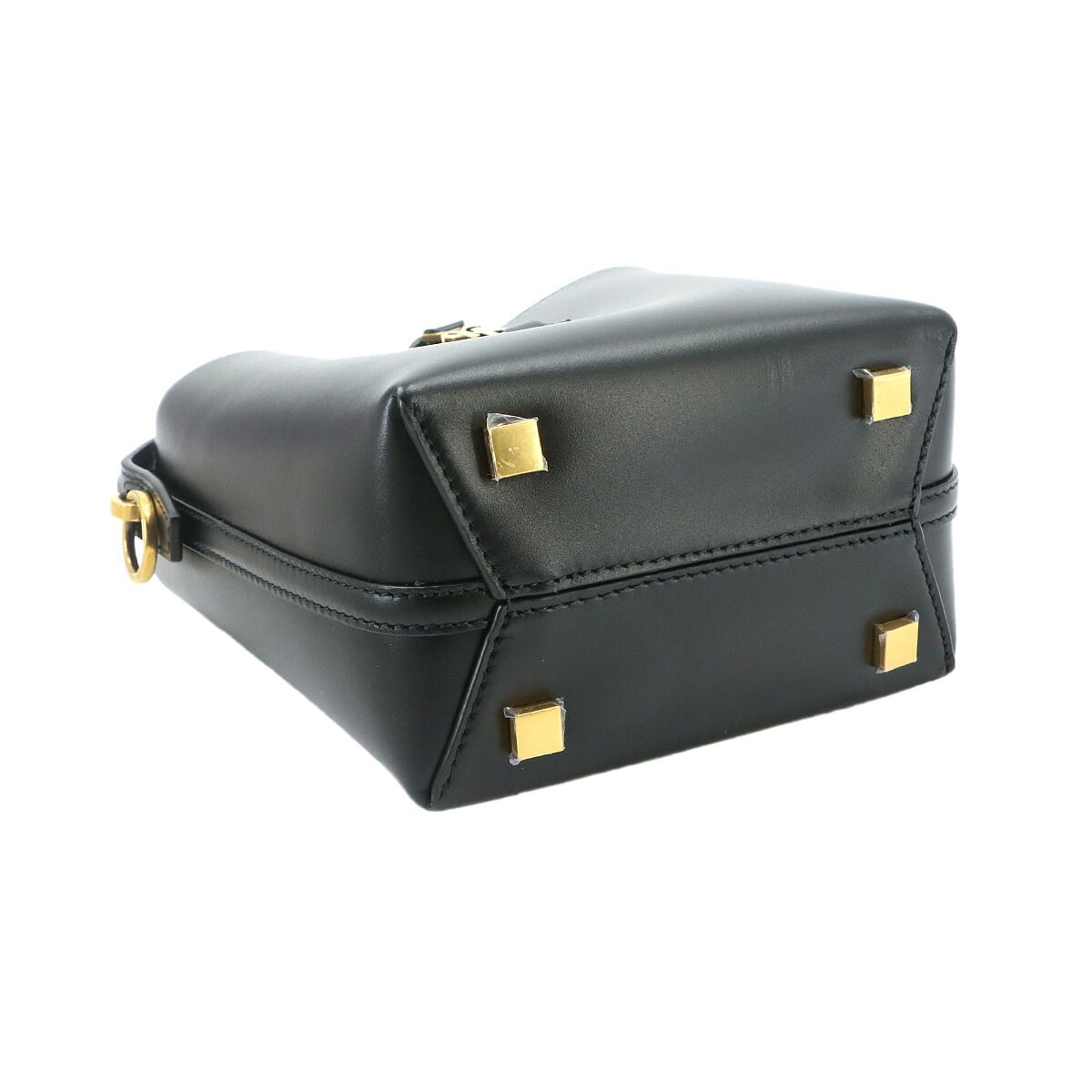 Saint Laurent Mini 2-Way Shoulder Hand Bag Leather Black Gold — view 4