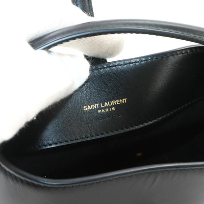 Saint Laurent Mini 2-Way Shoulder Hand Bag Leather Black Gold — view 7