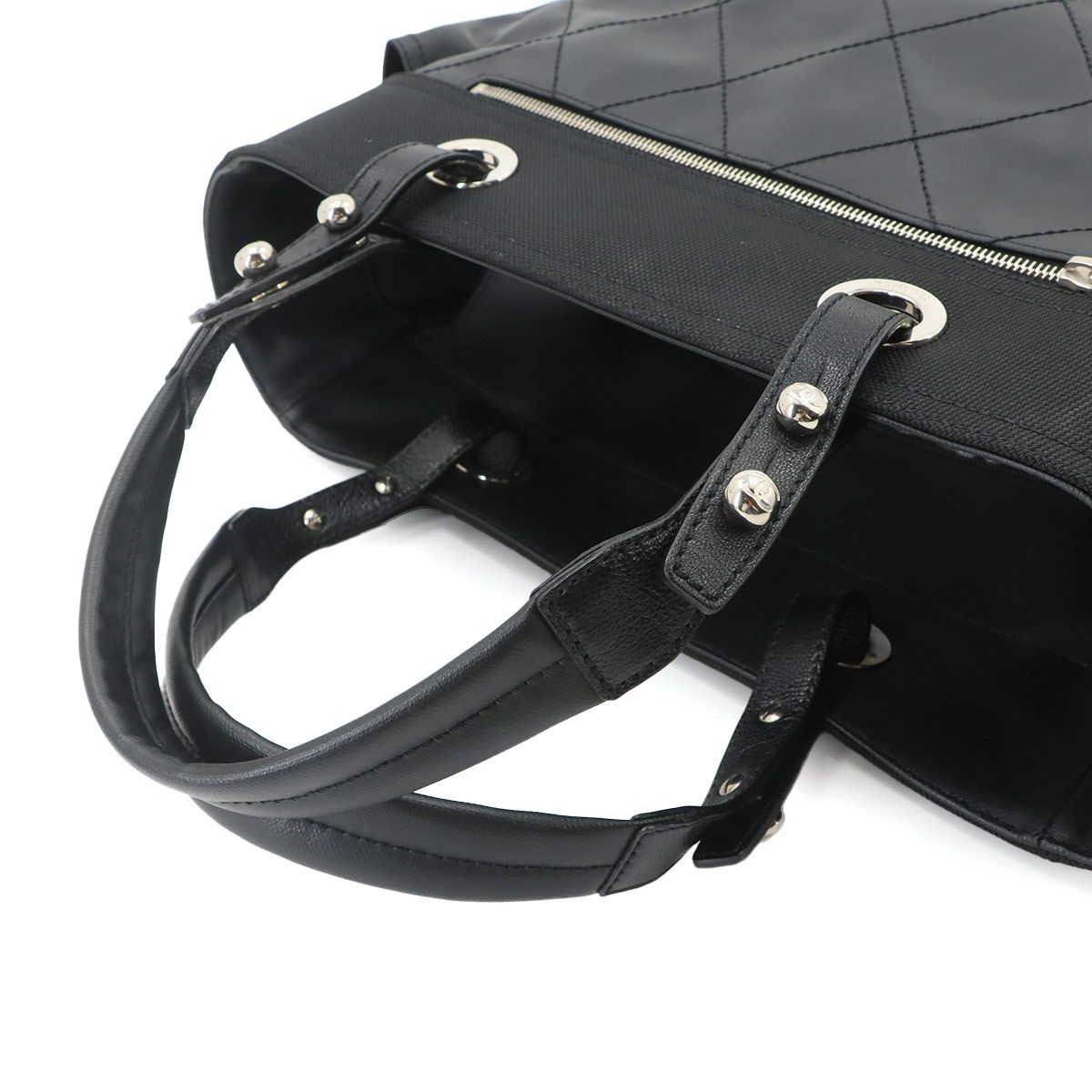 Chanel Paris Biarritz GM Tote Nylon Leather Black — view 6