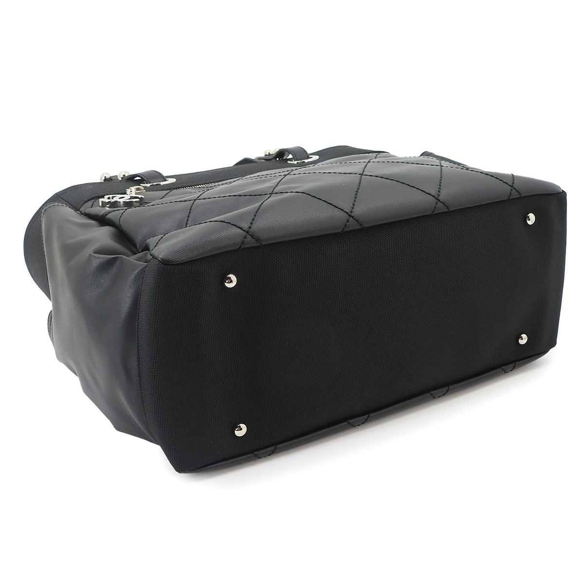 Chanel Paris Biarritz GM Tote Nylon Leather Black — view 5