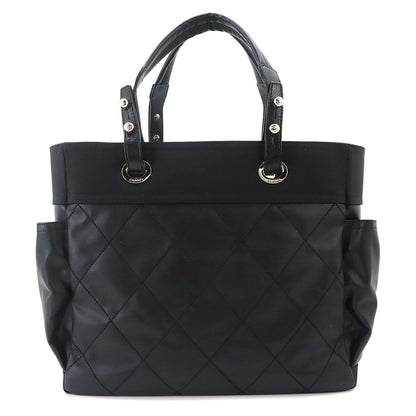 Chanel Paris Biarritz GM Tote Nylon Leather Black — view 3