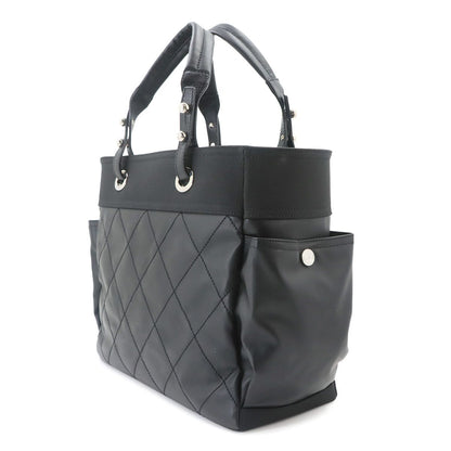 Chanel Paris Biarritz GM Tote Nylon Leather Black — view 4