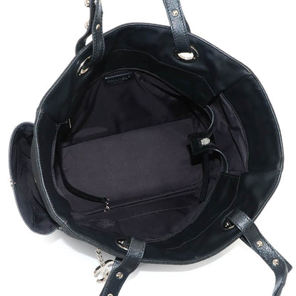 Chanel Paris Biarritz GM Tote Nylon Leather Black — view 6