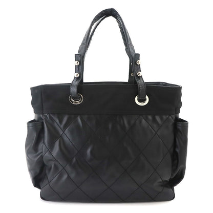 Chanel Paris Biarritz GM Tote Nylon Leather Black — view 2