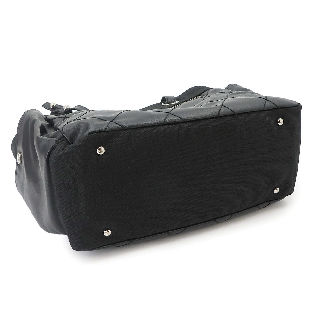 Chanel Paris Biarritz GM Tote Nylon Leather Black — view 4