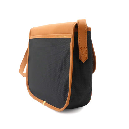 Saint Laurent Shoulder Bag Leather Black Brown Gold Vintage — view 3