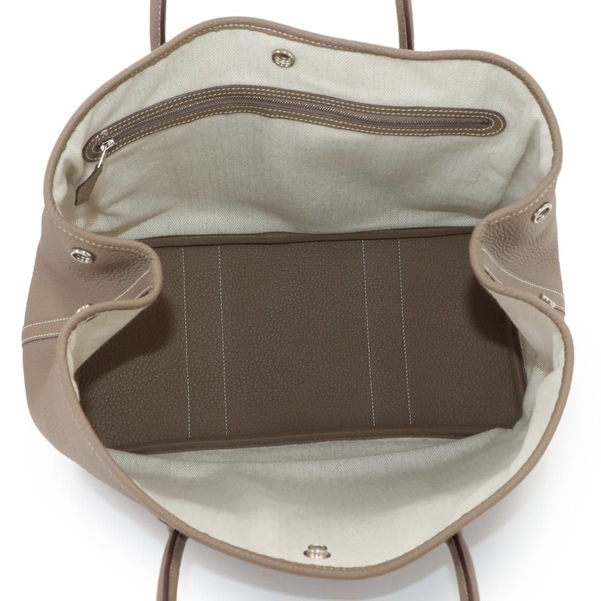 Hermes Garden Party PM Tote Negonda Etoupe Silver — view 7