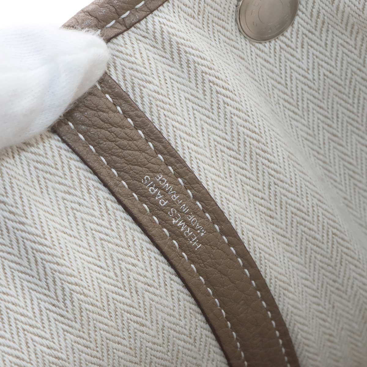 Hermes Garden Party PM Tote Negonda Etoupe Silver — view 8