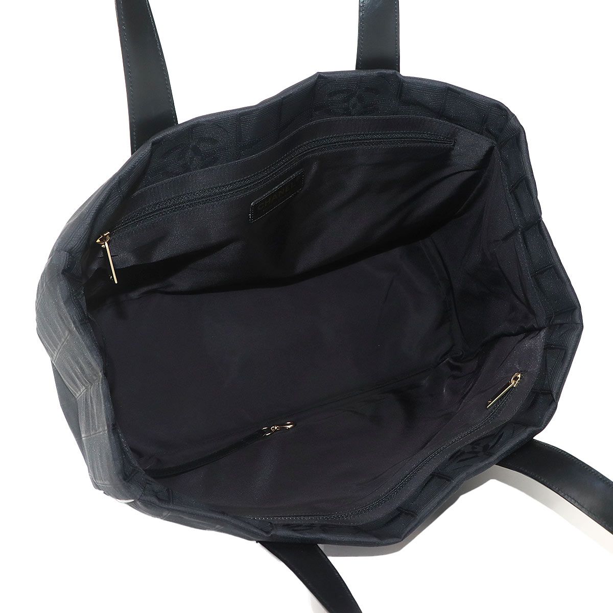 Chanel Line Tote MM Nylon Jacquard Leather Black — view 7