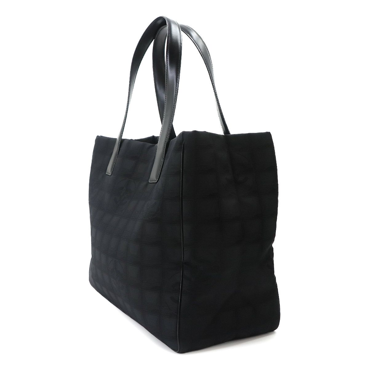 Chanel Line Tote MM Nylon Jacquard Leather Black — view 4