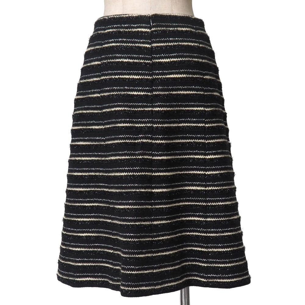 Chanel Skirt 42 Tweed Border Stripe Lame Thread — view 2