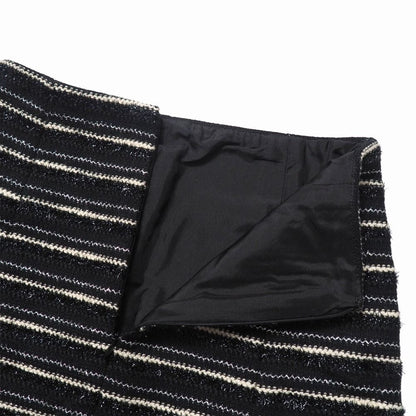 Chanel Skirt 42 Tweed Border Stripe Lame Thread — view 3