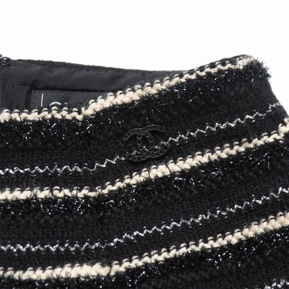 Chanel Skirt 42 Tweed Border Stripe Lame Thread — view 7