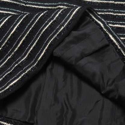 Chanel Skirt 42 Tweed Border Stripe Lame Thread — view 5