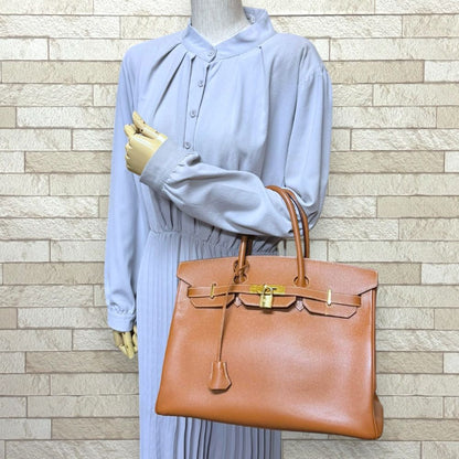 Hermes Birkin 35 Handbag Courchevel Brown Second — view 2