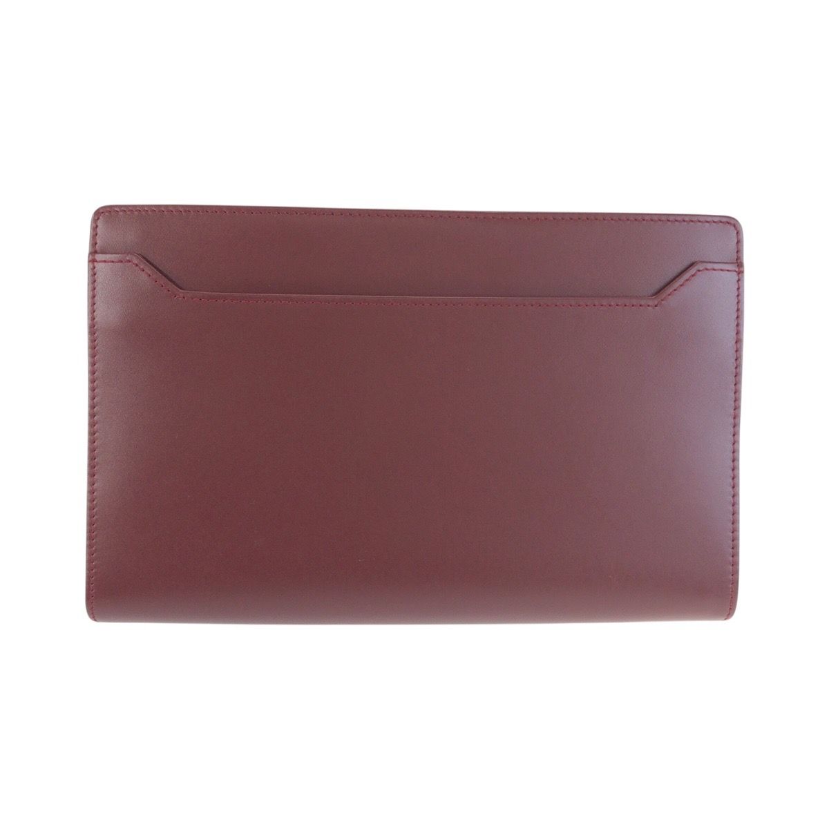 Cartier Must Line Winered Bordeaux Gold Leather Clutch Secondbag — view 2