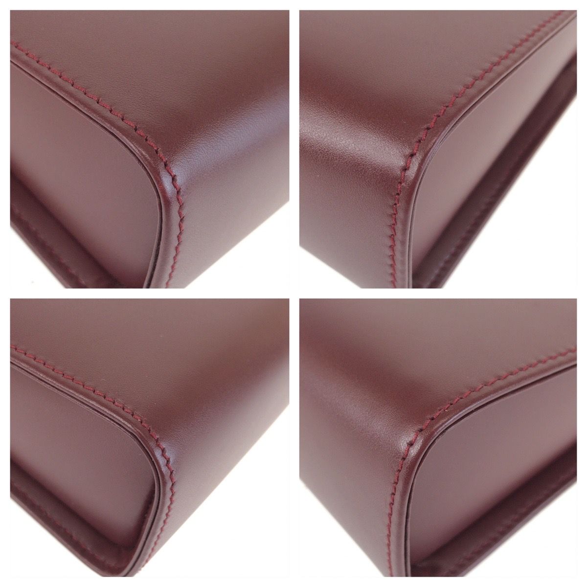Cartier Must Line Winered Bordeaux Gold Leather Clutch Secondbag — view 3
