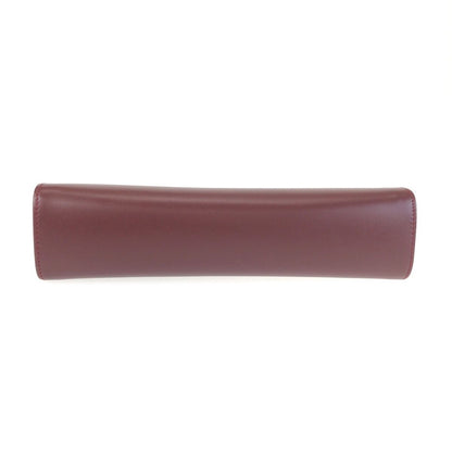 Cartier Must Line Winered Bordeaux Gold Leather Clutch Secondbag — view 8