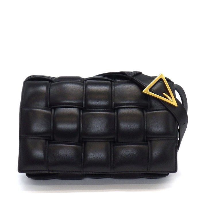 Bottega Veneta Shoulder Bag Padded Cassette Classic Black Lambskin