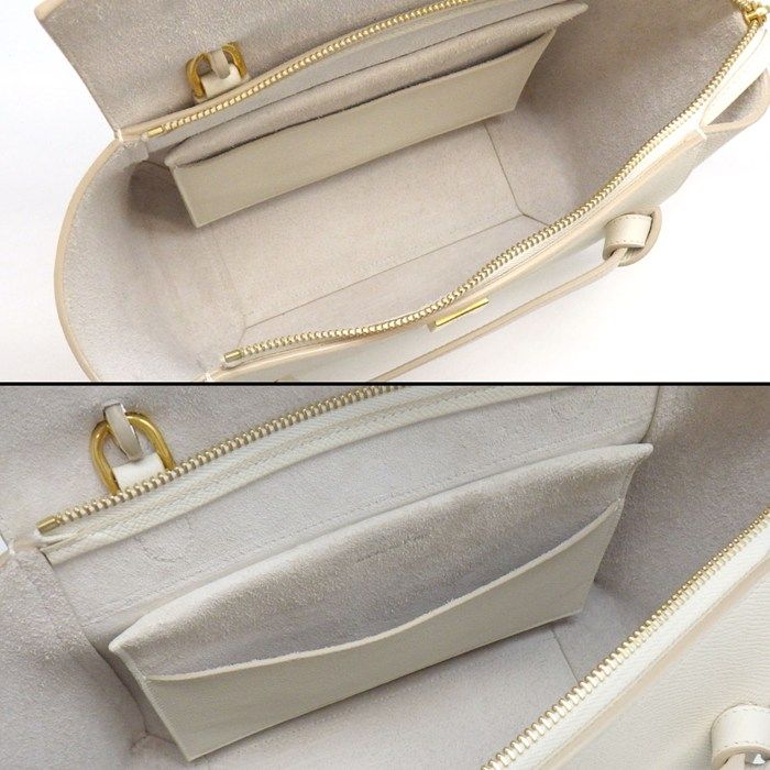 Celine Shoulder Bag Micro White Calfskin Gold — view 5