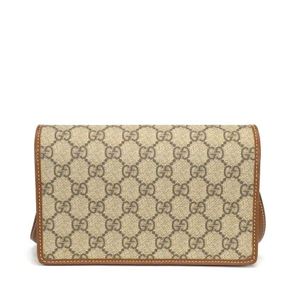 Gucci Shoulder Bag GG Emblem Wallet Beige Supremecanvas Leather — view 2