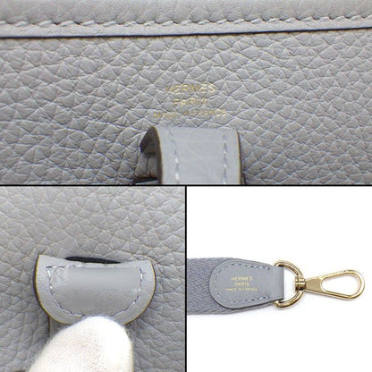 Hermes Shoulder Bag Evelyne TPM 2025 Gris Perle Taurillon Clemence Gold — view 6