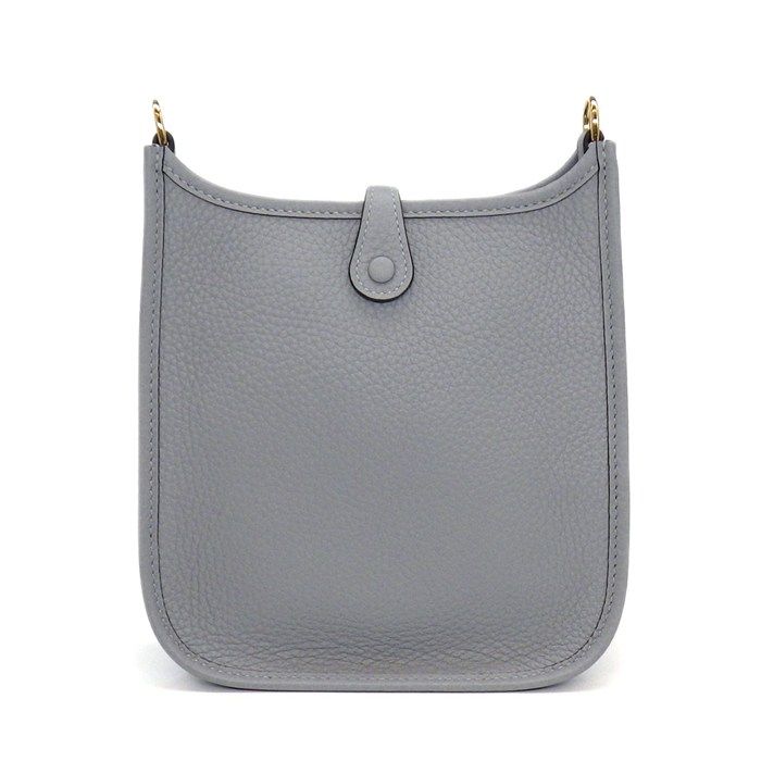 Hermes Shoulder Bag Evelyne TPM 2025 Gris Perle Taurillon Clemence Gold — view 2