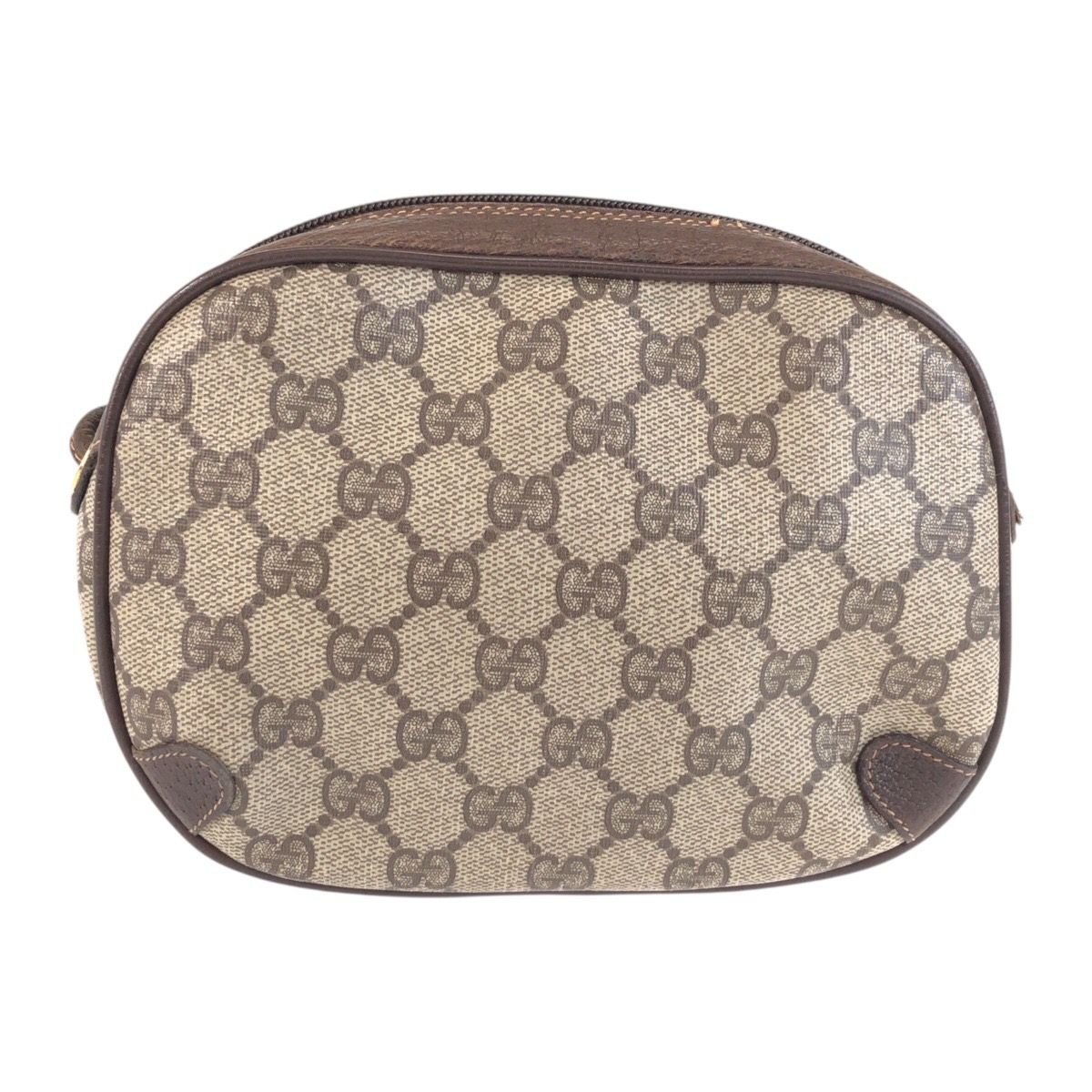 Gucci Vintage Sherry Line Beige Brown GG Supremecanvas Shoulder Bag Pochette — view 2