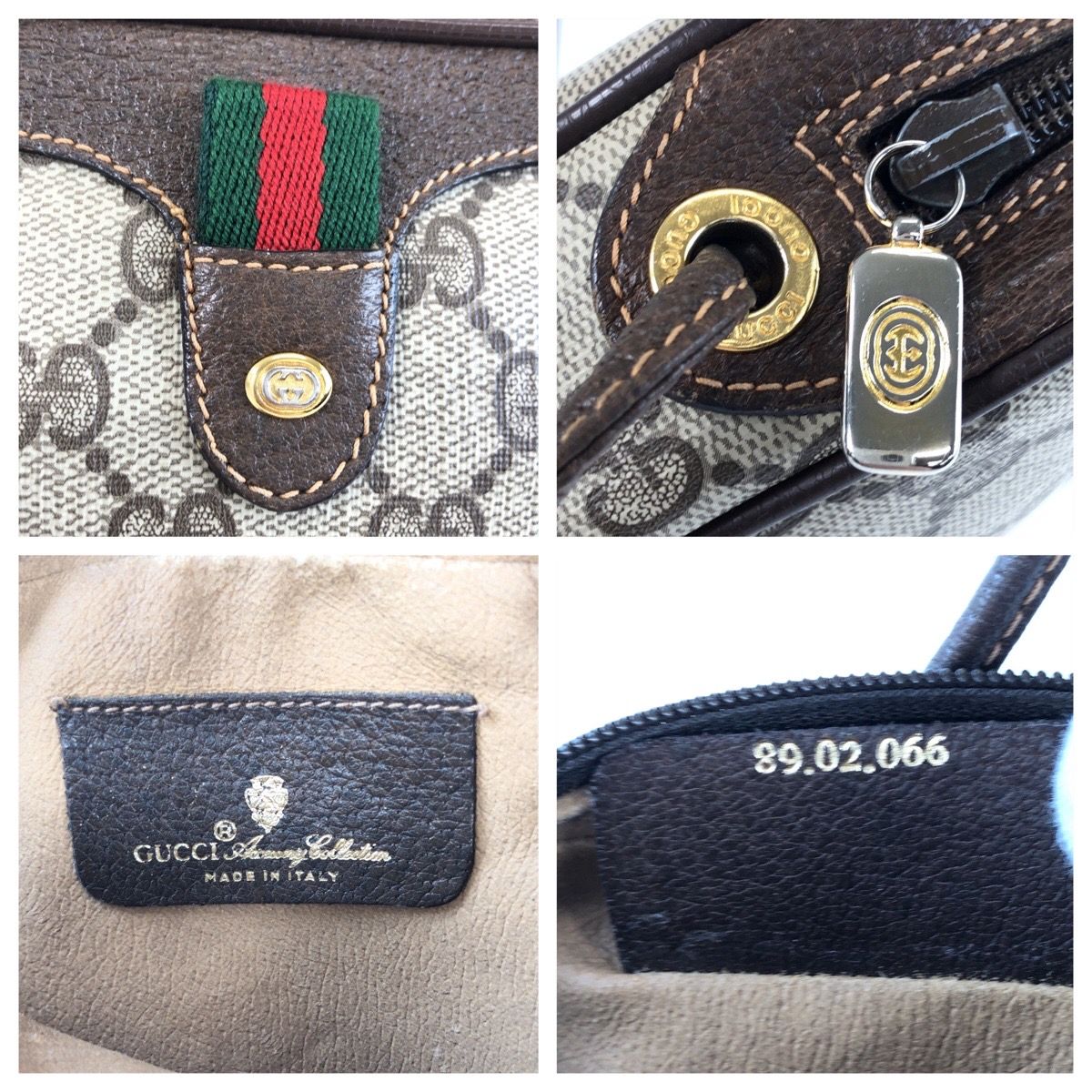 Gucci Vintage Sherry Line Beige Brown GG Supremecanvas Shoulder Bag Pochette — view 4