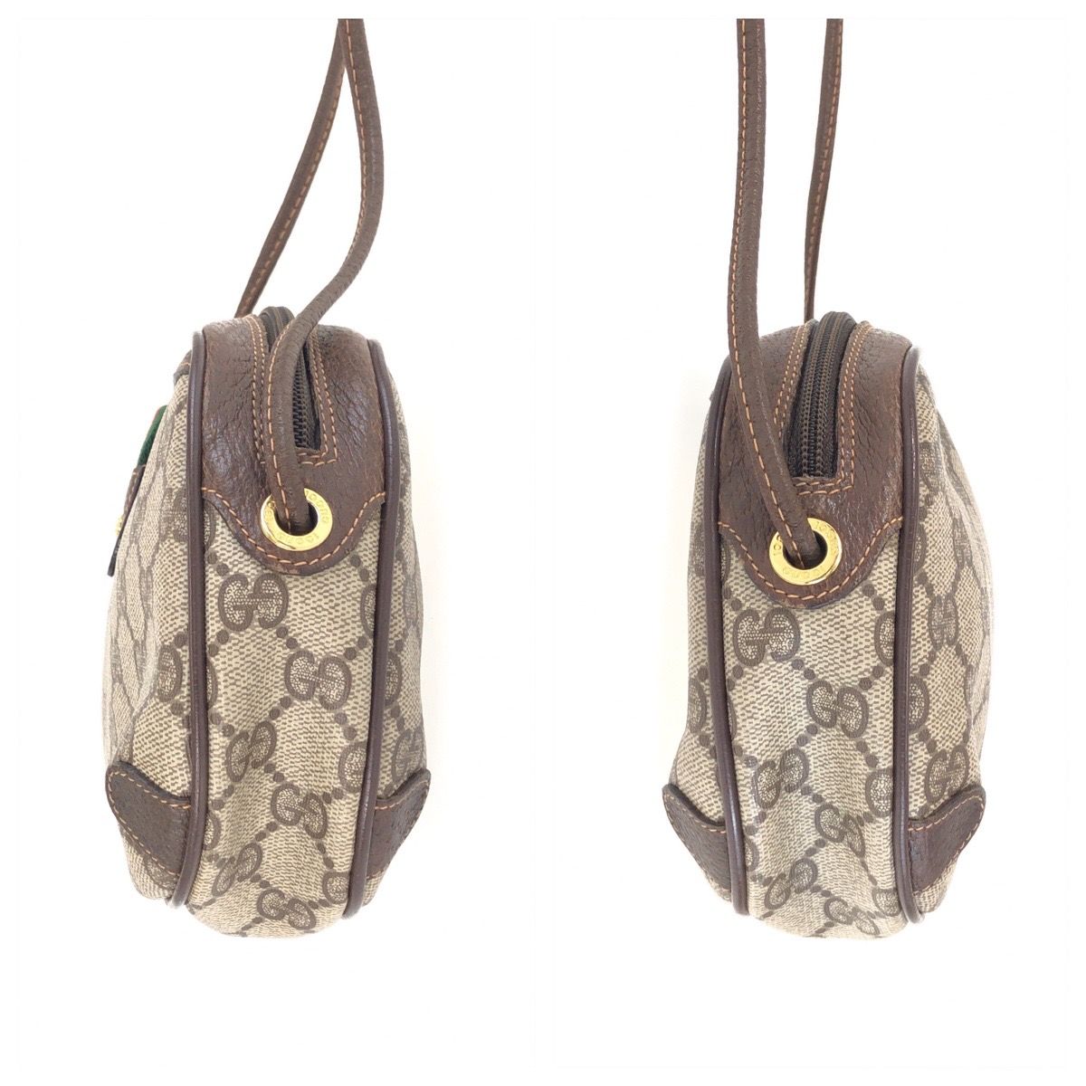 Gucci Vintage Sherry Line Beige Brown GG Supremecanvas Shoulder Bag Pochette — view 7