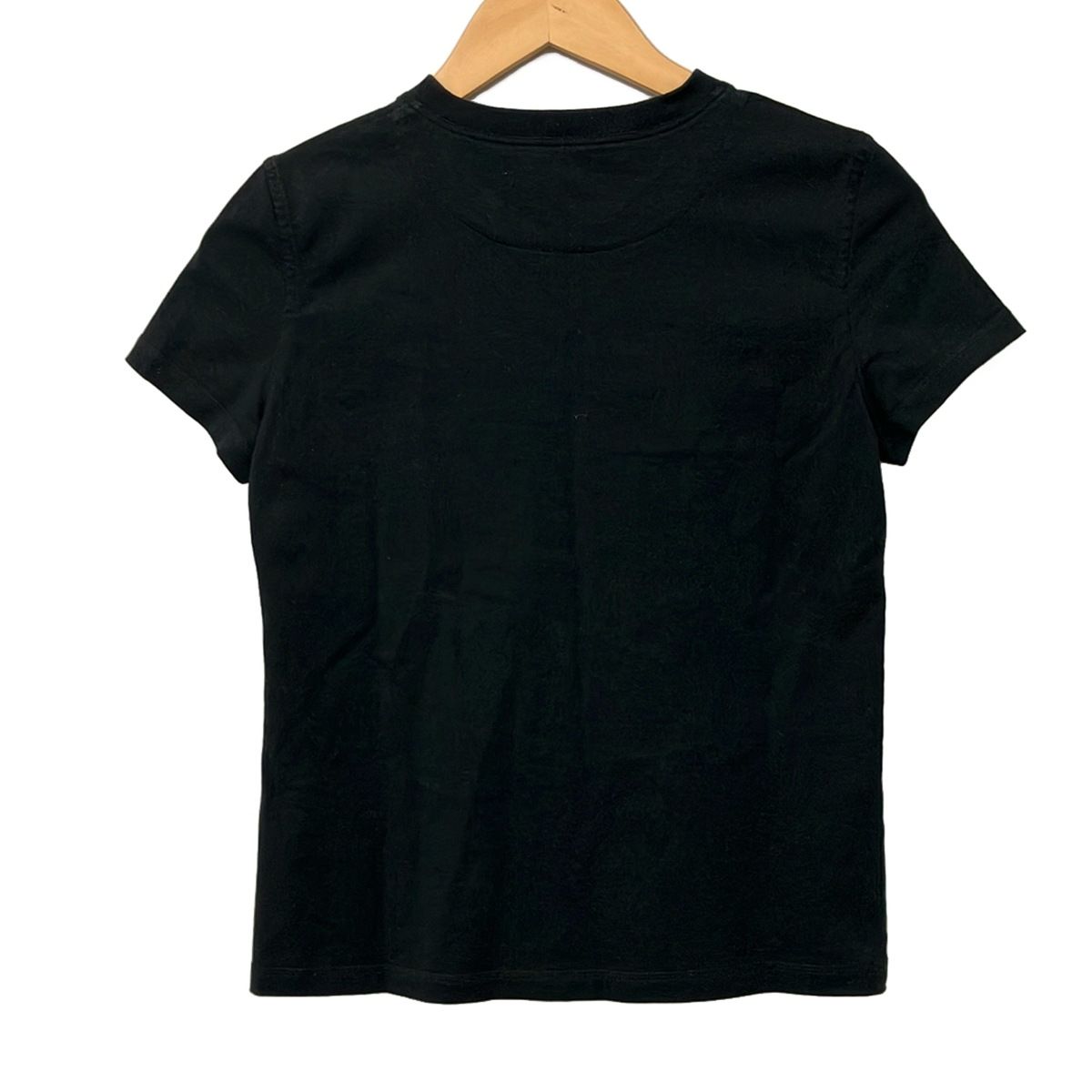 Hermes Short Sleeve T-Shirt 34 S Black Crew Neck Embroidered Pocket — view 2