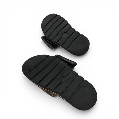 Louis Vuitton Line Monogram Sandals Nylon Leather Brown Black Logo — view 6