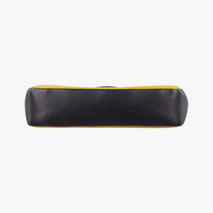 Fendi Mini Baguette Yellow Black Leather Shoulder — view 3