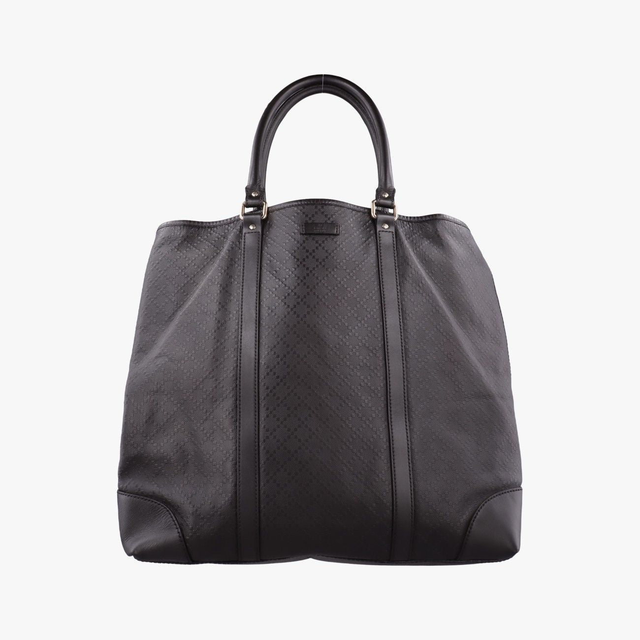 Gucci GG Supreme Joy Vertical Dark Brown Leather Handbag