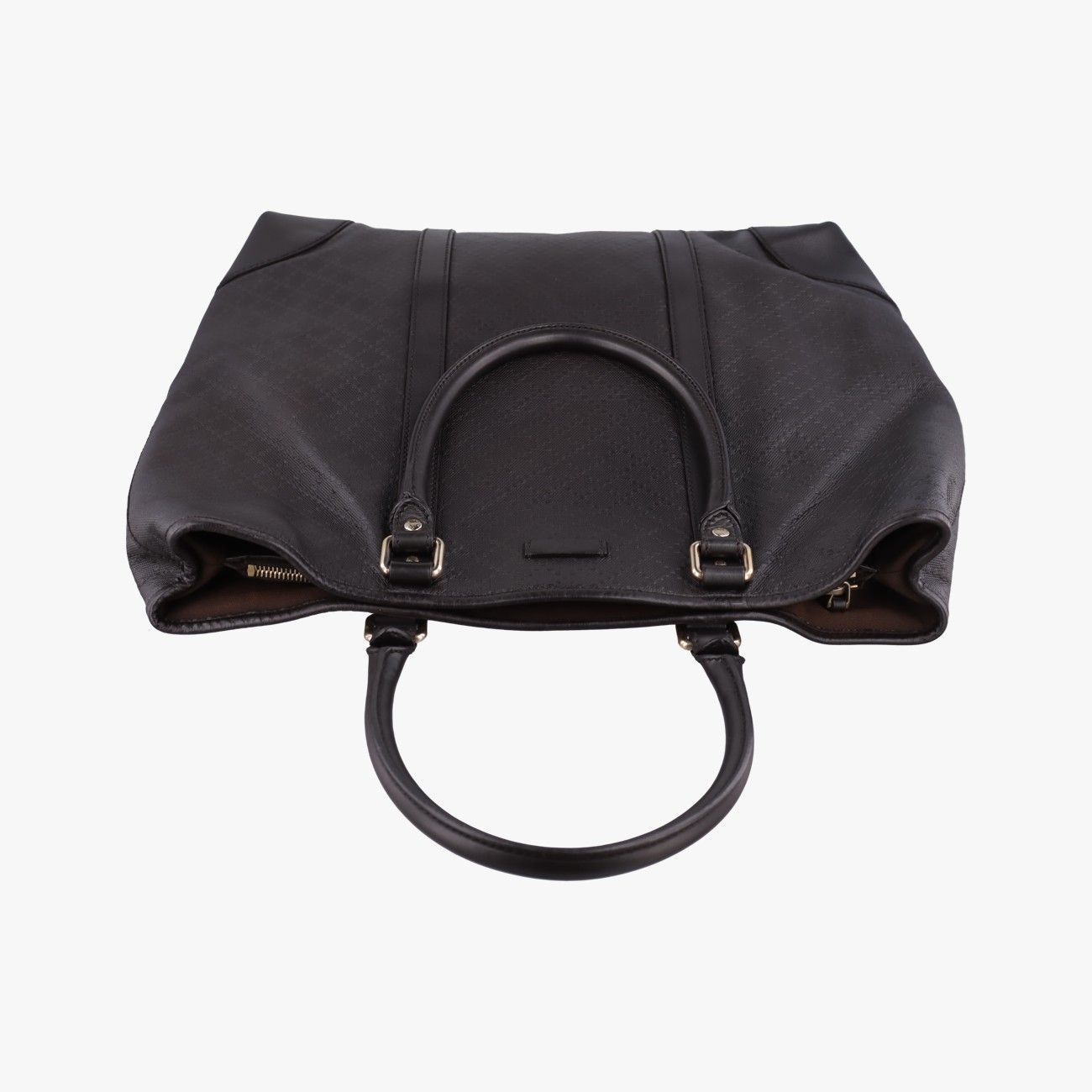 Gucci GG Supreme Joy Vertical Dark Brown Leather Handbag — view 8