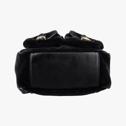 Saint Laurent Festival Fringe Backpack Black Velour — view 3