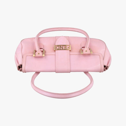 Fendi Logo Flap Bag Pink Leather — view 8