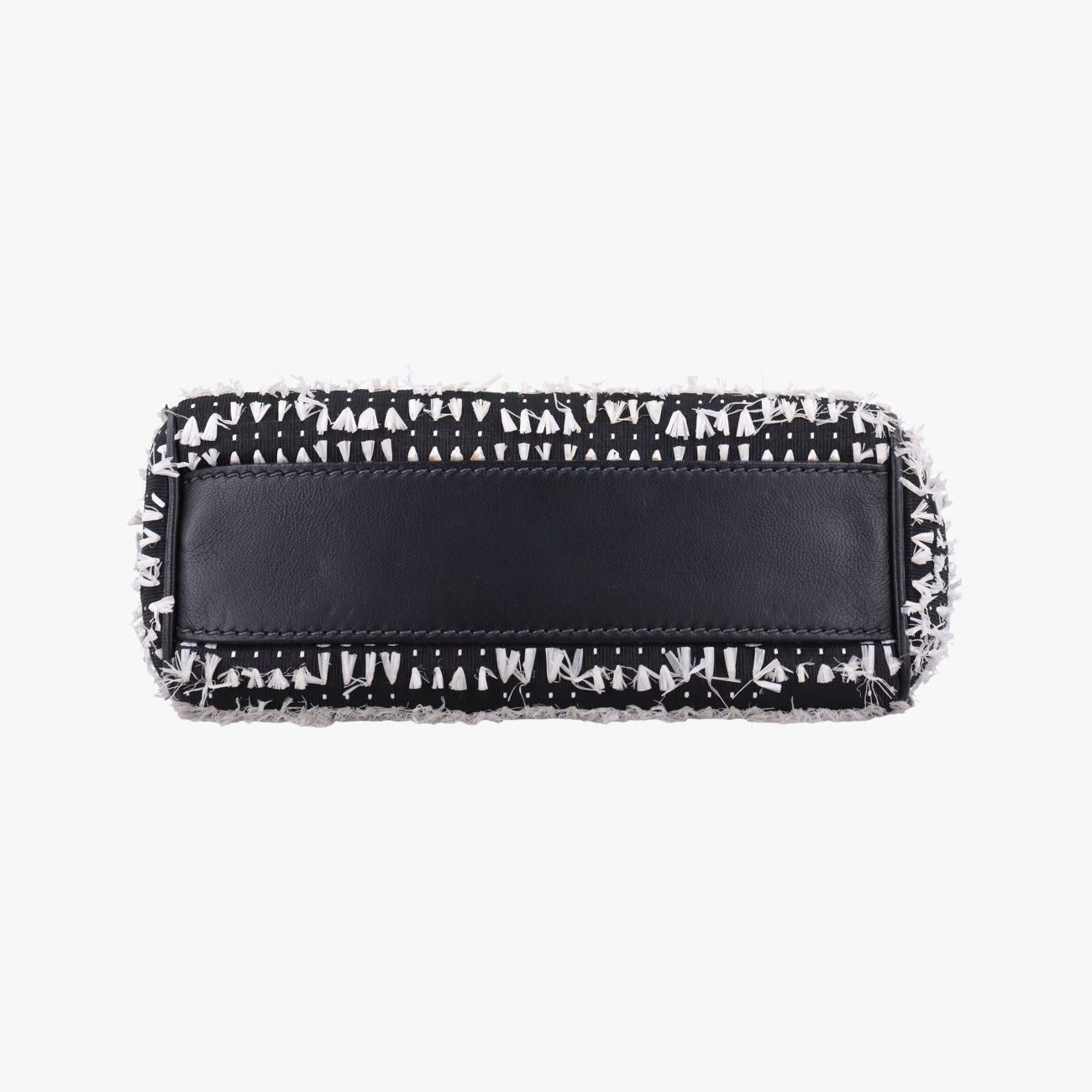 Dolce & Gabbana Sicily Black White Canvas Leather Shoulder — view 3