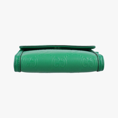 Gucci GG Embossed Messenger Green Leather — view 3