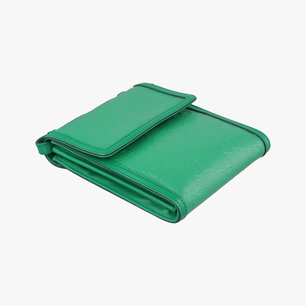 Gucci GG Embossed Messenger Green Leather — view 5